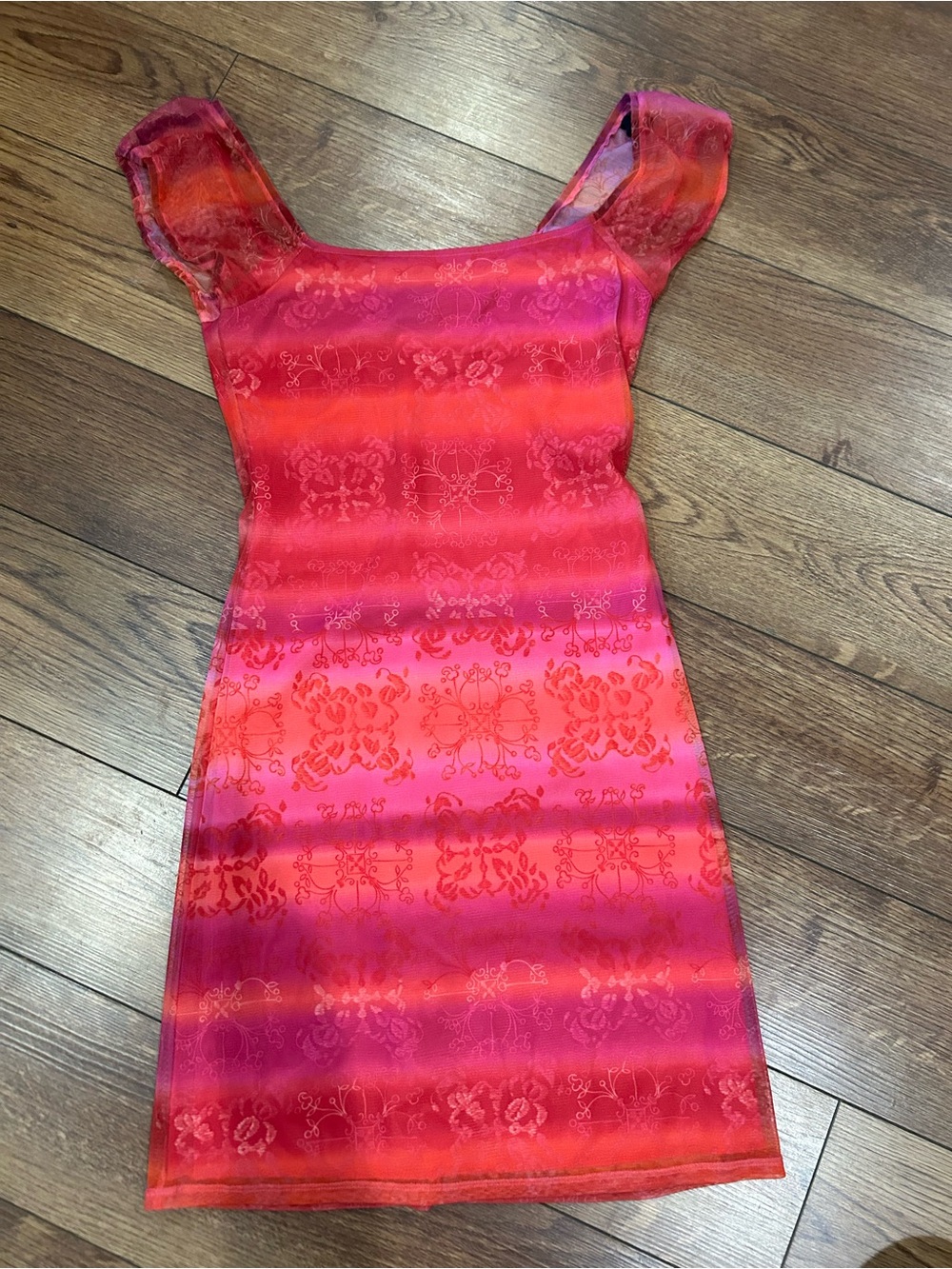 Y2K No Boundaries Pink and Red Striped Jacquard Mini Dress #fairycore #Y2K